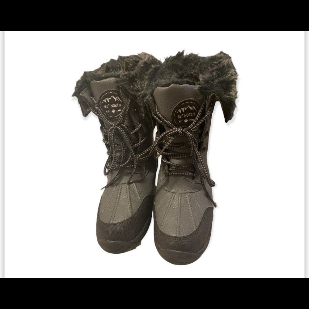 Grey plush warm winter boots size 7